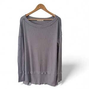 Free People We The Free Oversized Waffle Knit Thermal XS Slouchy Tunic Boho